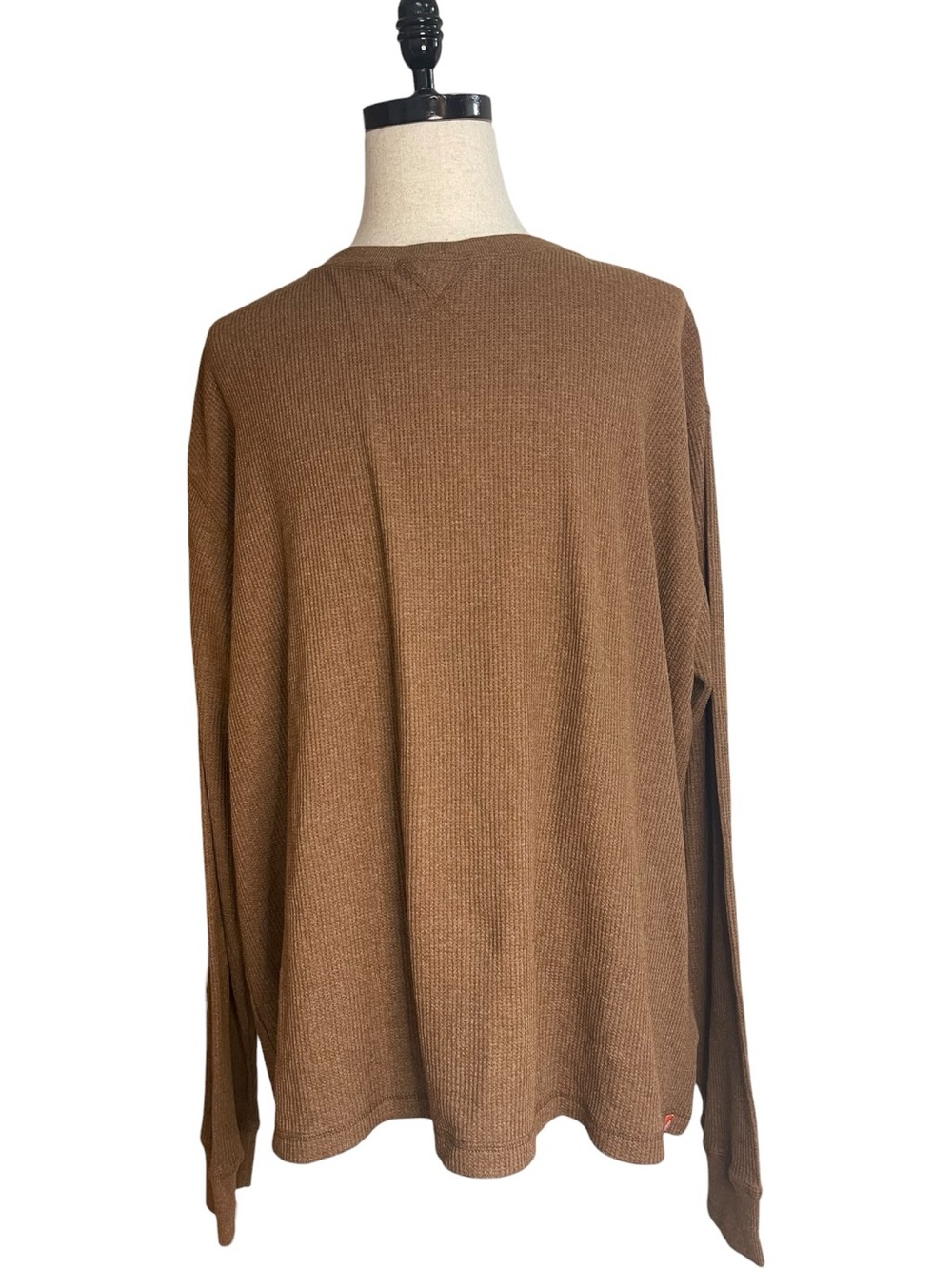 The American Outdoorsman Waffle Thermal Crewneck T-Shirt Brown